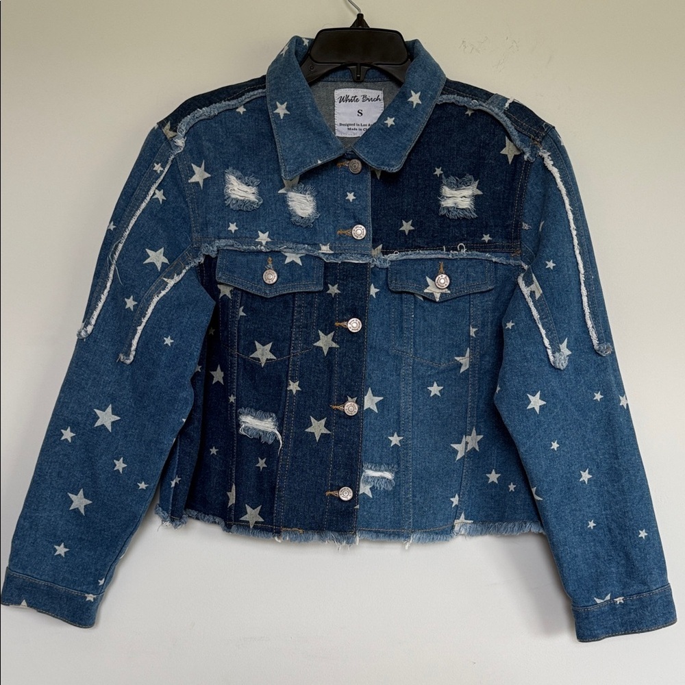 White Birch Starry Denim Jacket - Picture 2 of 7